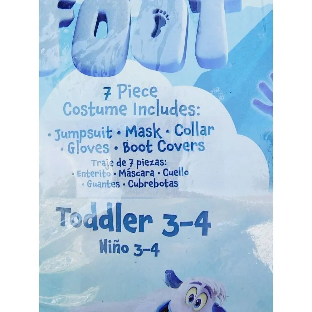 Amscan Small Foot Migo Costume Toddler Size 3-4 Halloween 7 pc Cosplay New